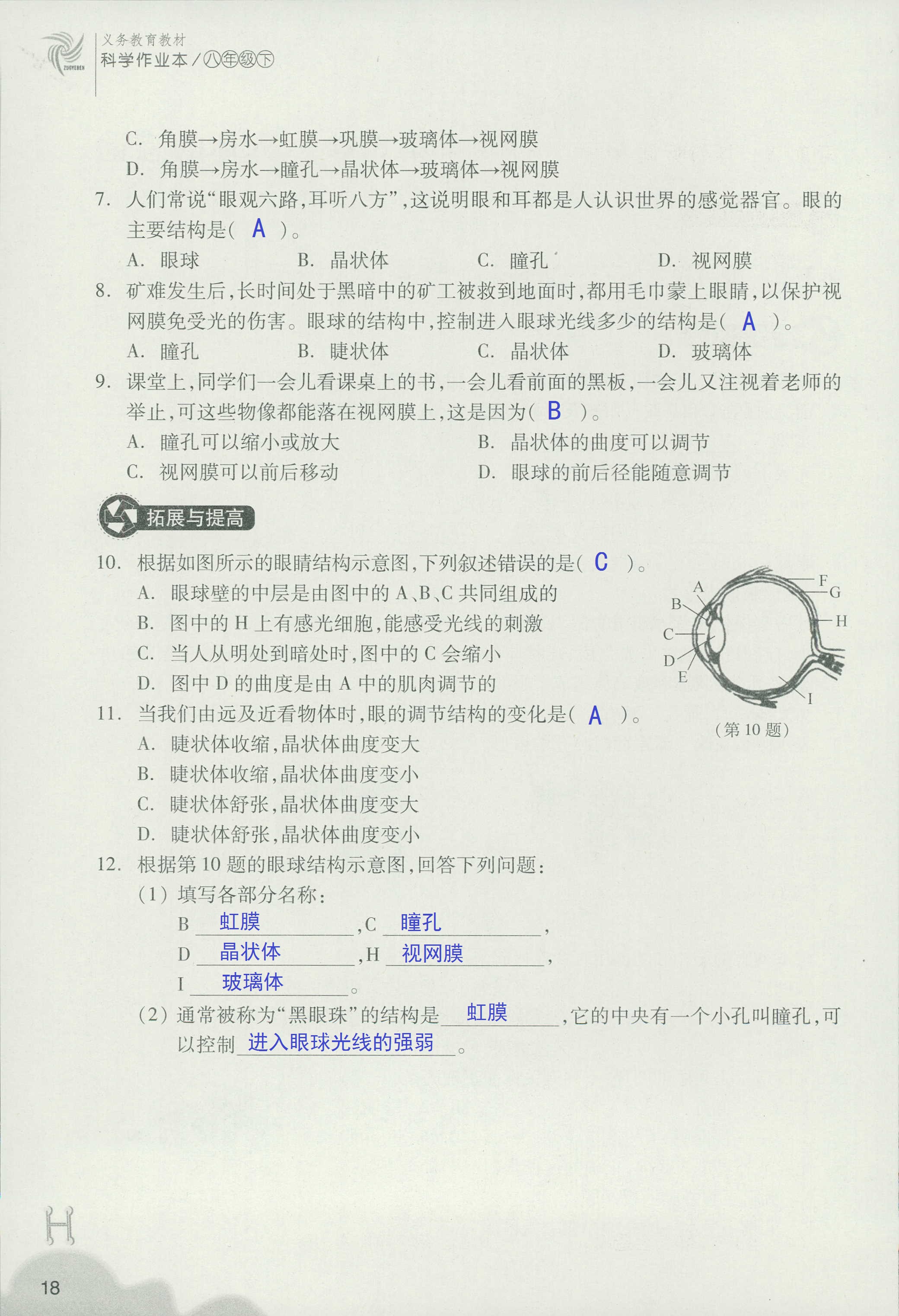 義務(wù)教育教材作業(yè)本 第18頁