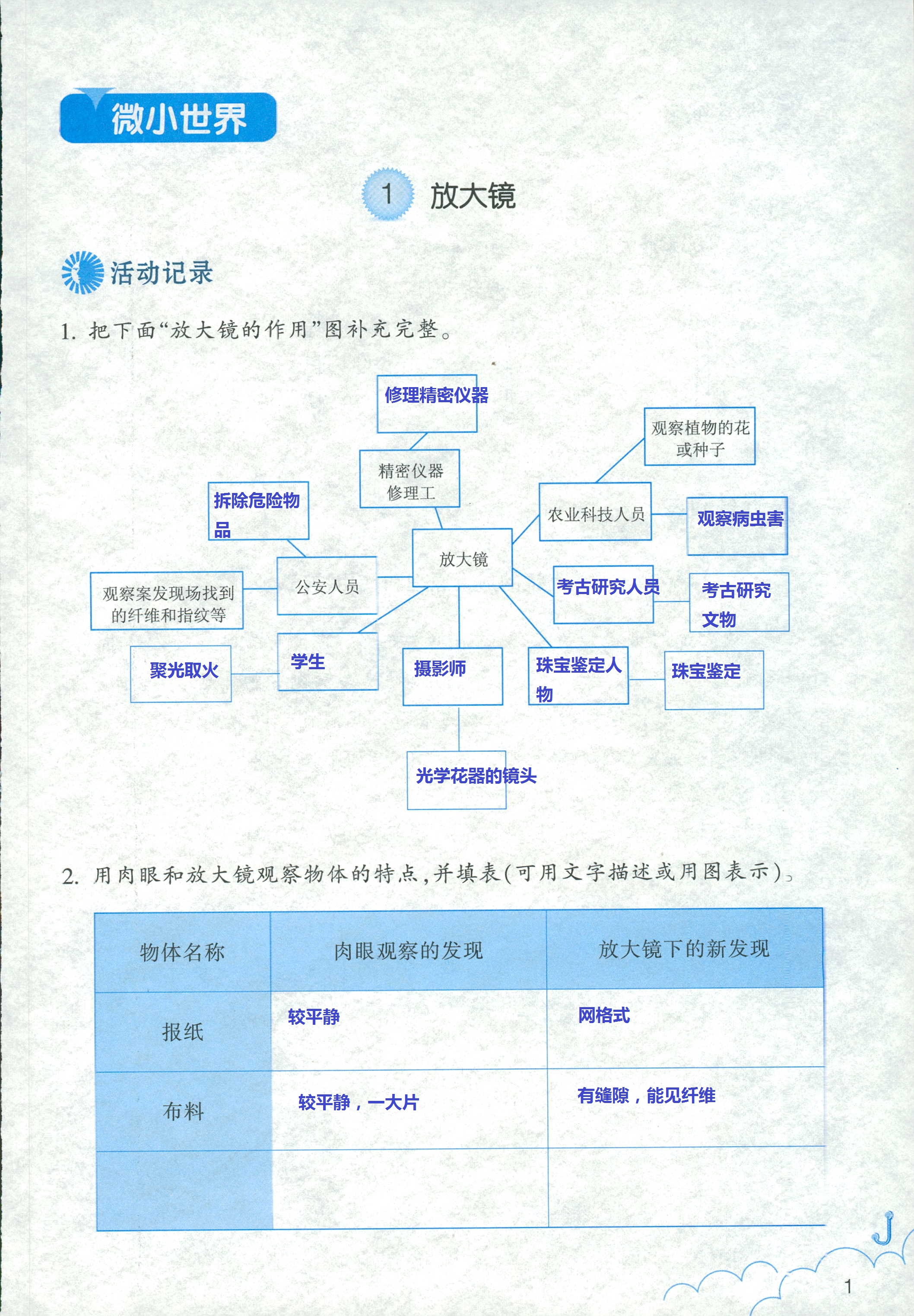 2020年作業(yè)本六年級科學(xué)下冊教科版浙江教育出版社 第1頁