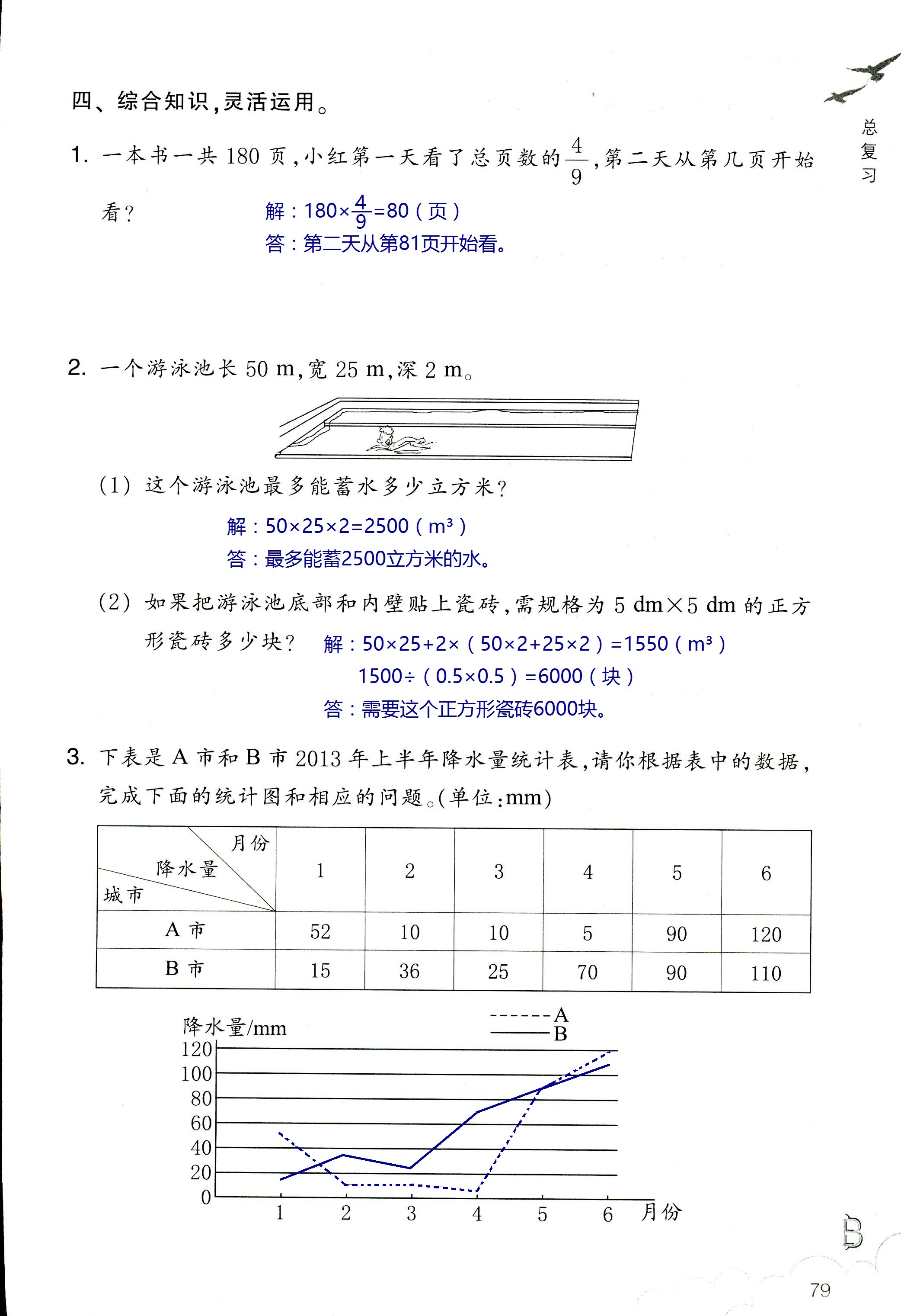 數(shù)學(xué)作業(yè)本 第79頁