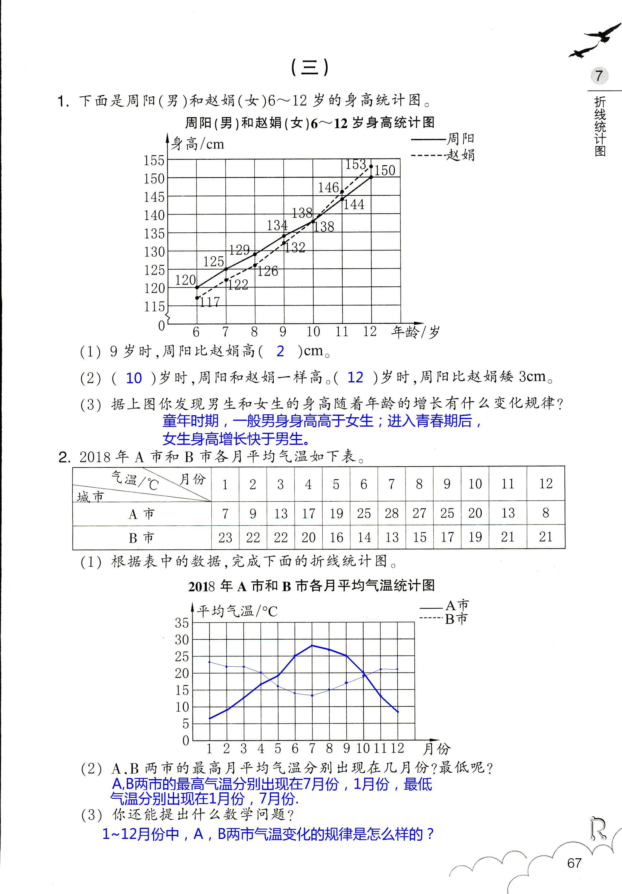 数学作业本 第67页