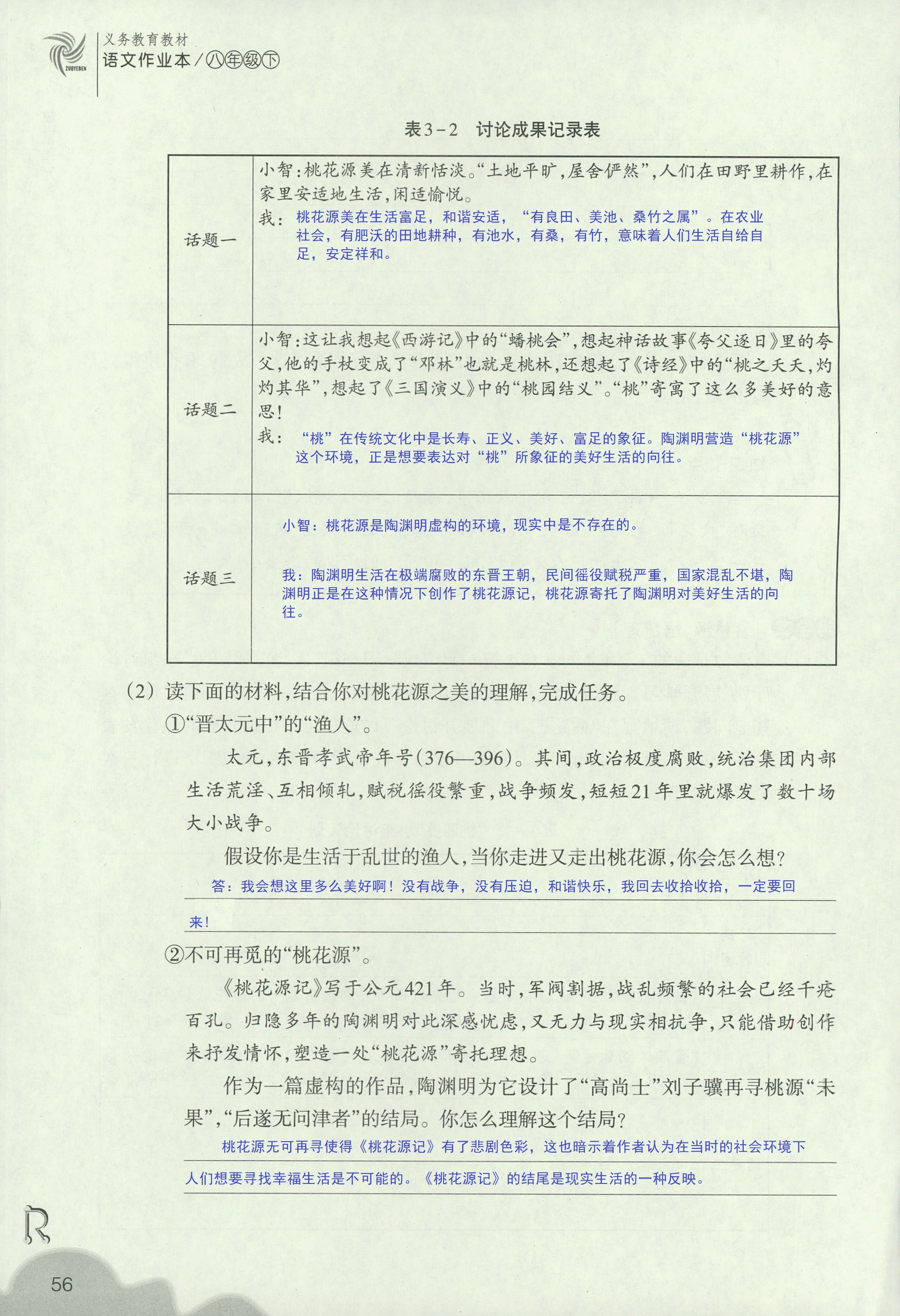 義務(wù)教育教材作業(yè)本 第55頁