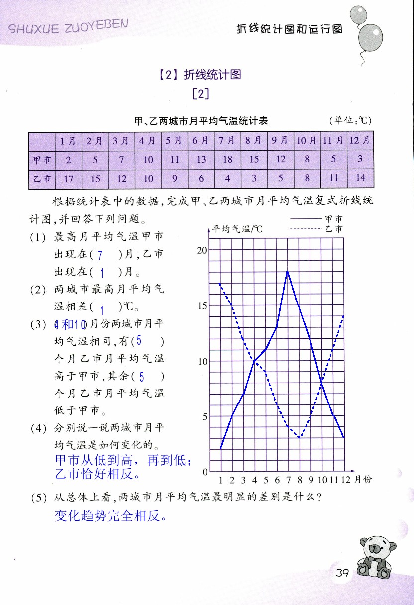 2019年數(shù)學(xué)作業(yè)本五年級(jí)下冊(cè)浙教版浙江教育出版社 第39頁(yè)