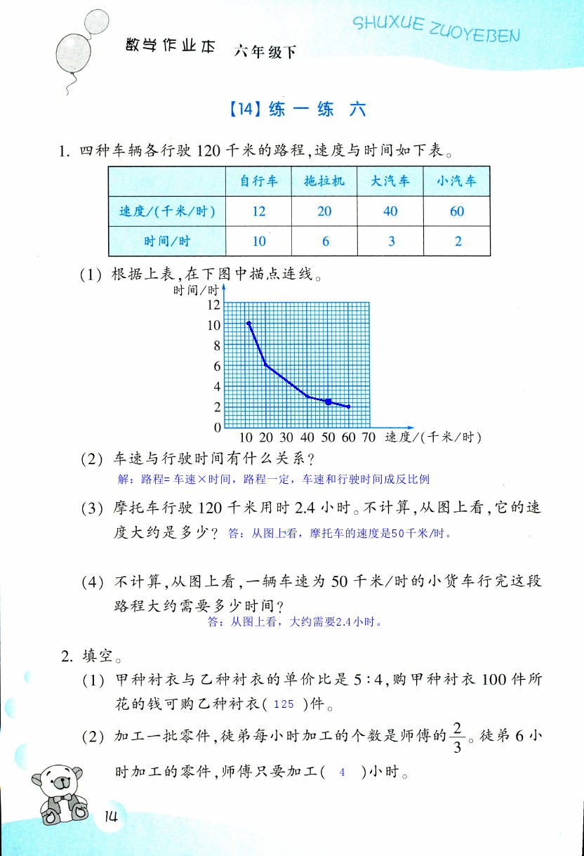 數(shù)學(xué)作業(yè)本 第14頁