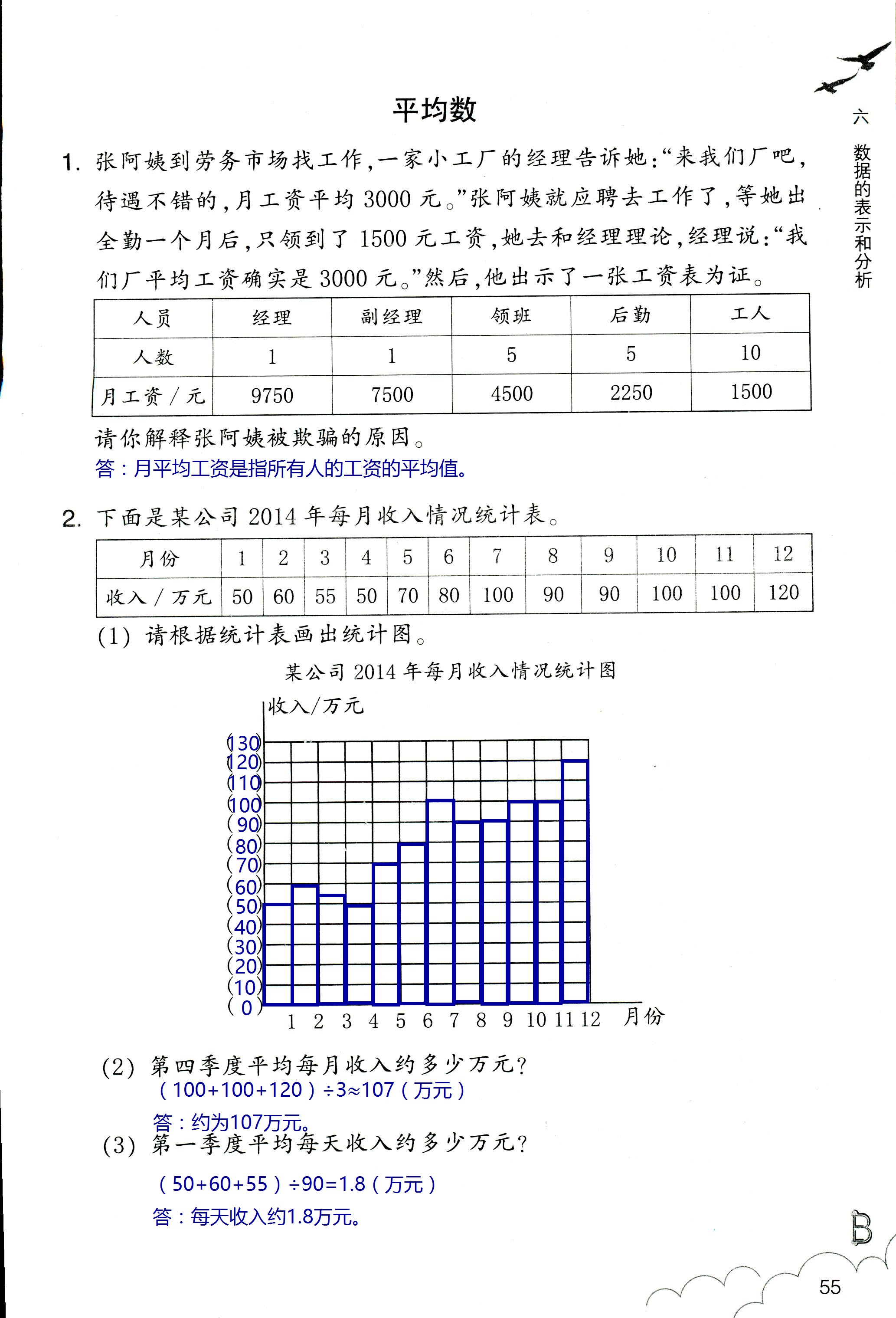 數(shù)學(xué)作業(yè)本 第55頁(yè)