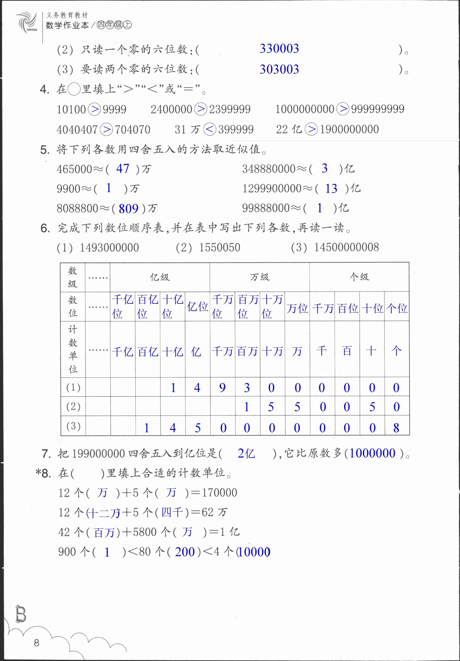 數(shù)學(xué)作業(yè)本 第8頁(yè)