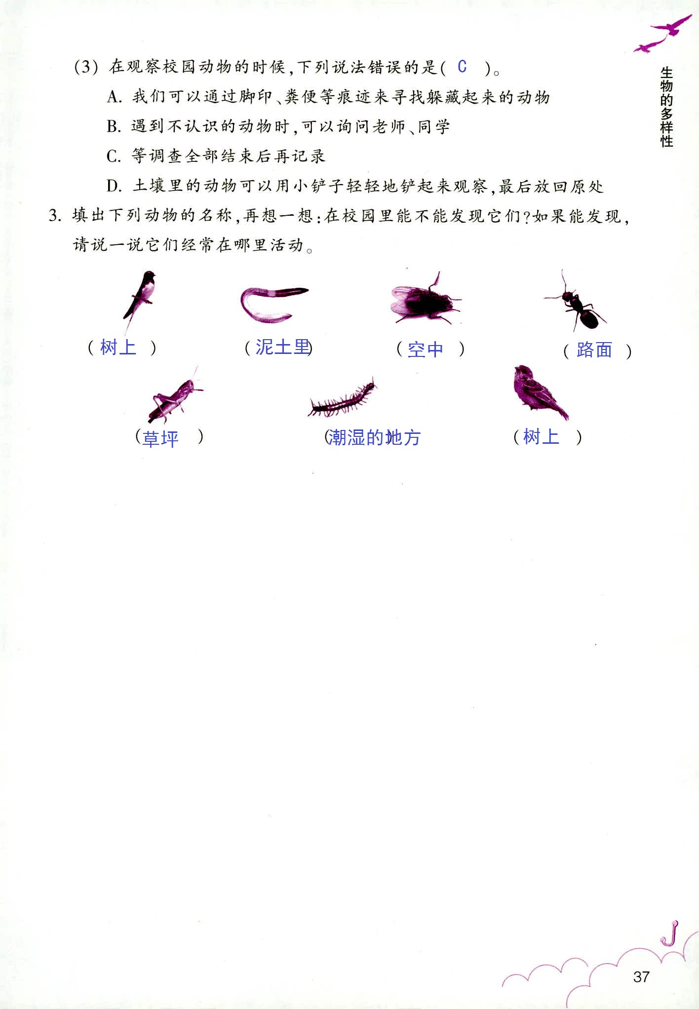 科學(xué)作業(yè)本 第37頁