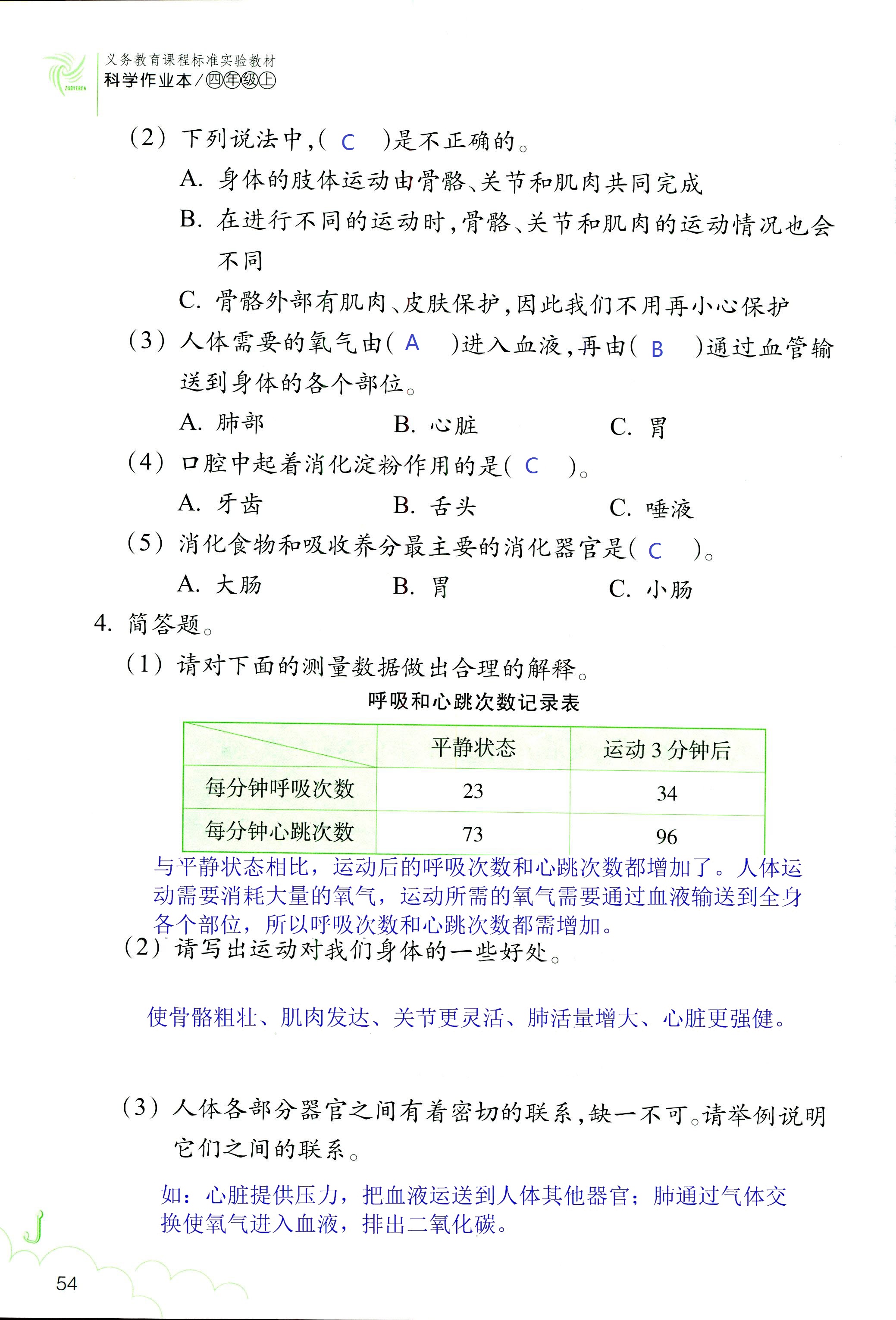 科学作业本 第54页