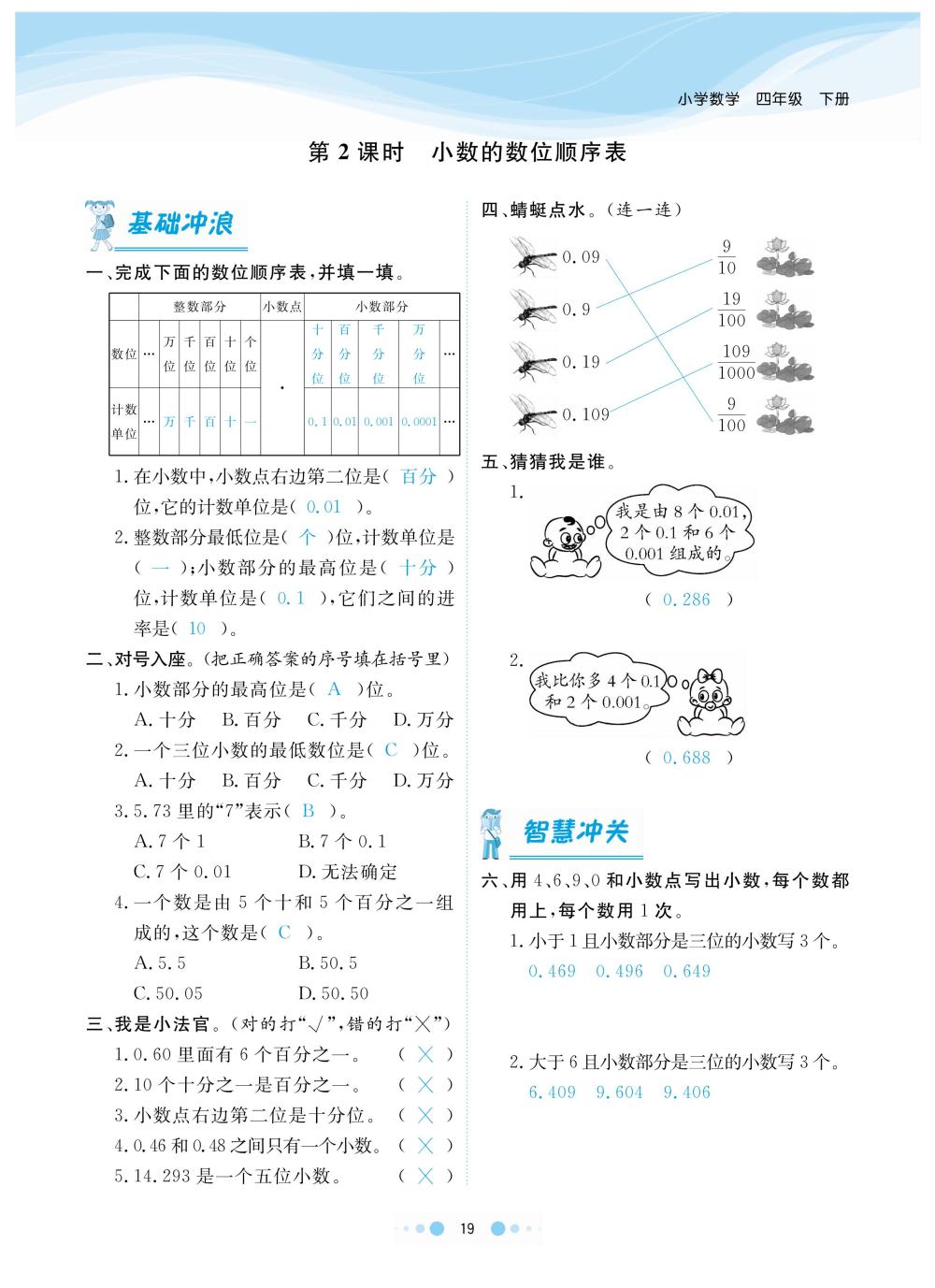 2020年陽光通道四年級數(shù)學下冊人教版 第22頁
