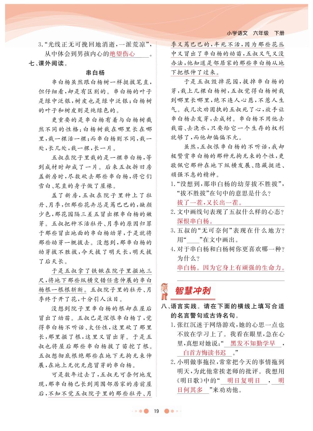 2020年陽(yáng)光通道六年級(jí)語(yǔ)文下冊(cè)人教版 第22頁(yè)
