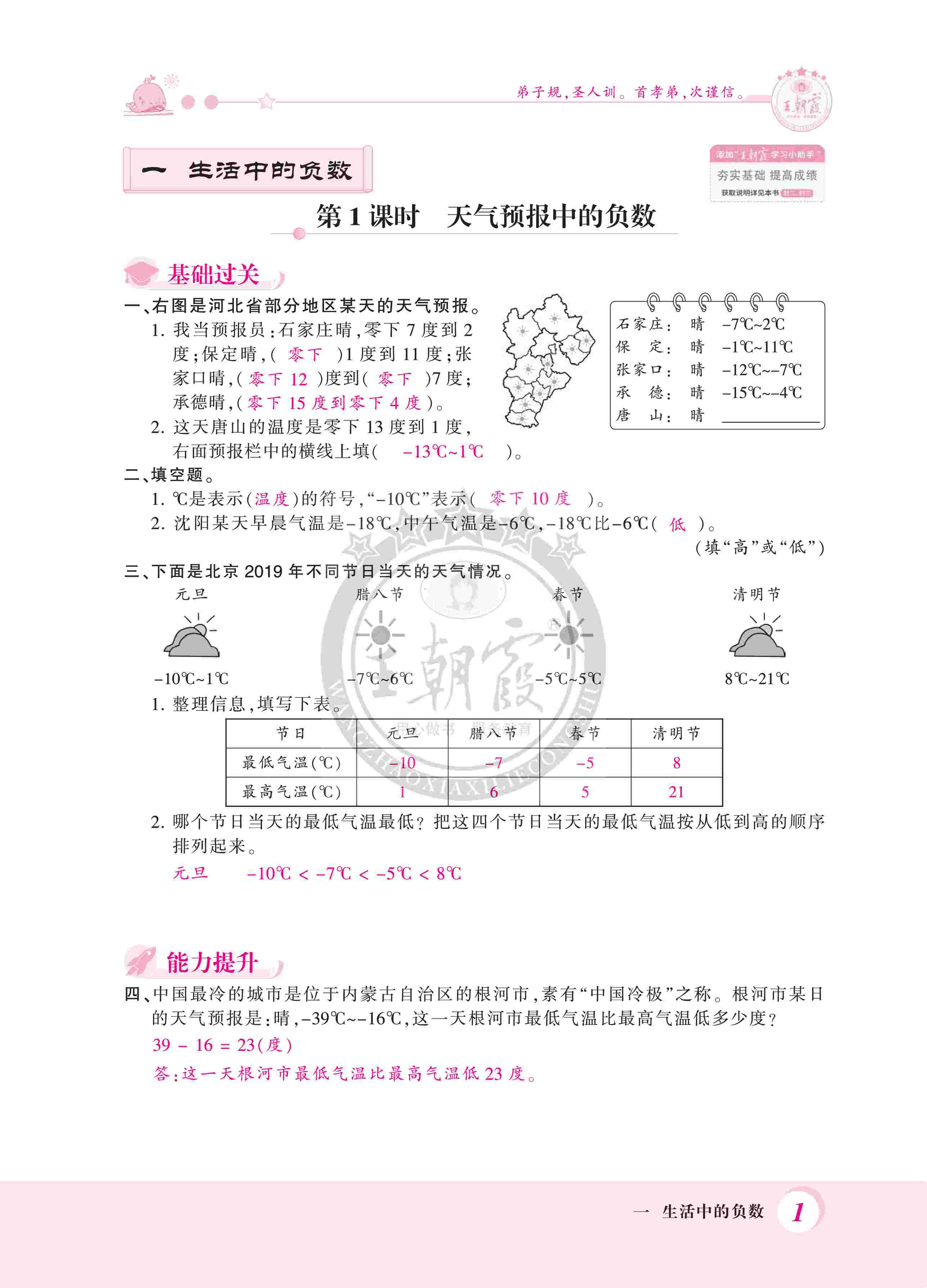 2020年創(chuàng)維新課堂六年級(jí)數(shù)學(xué)下冊(cè)冀教版 第1頁