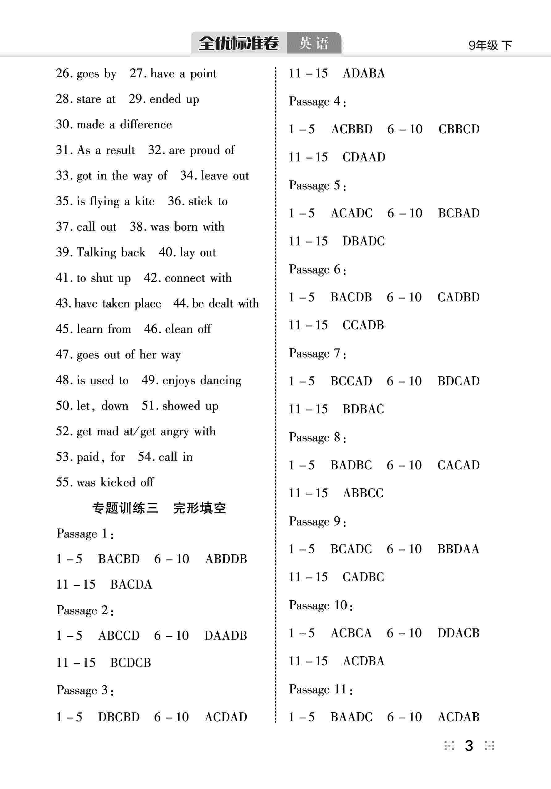 2020年全優(yōu)標準卷九年級英語下冊人教版 第3頁