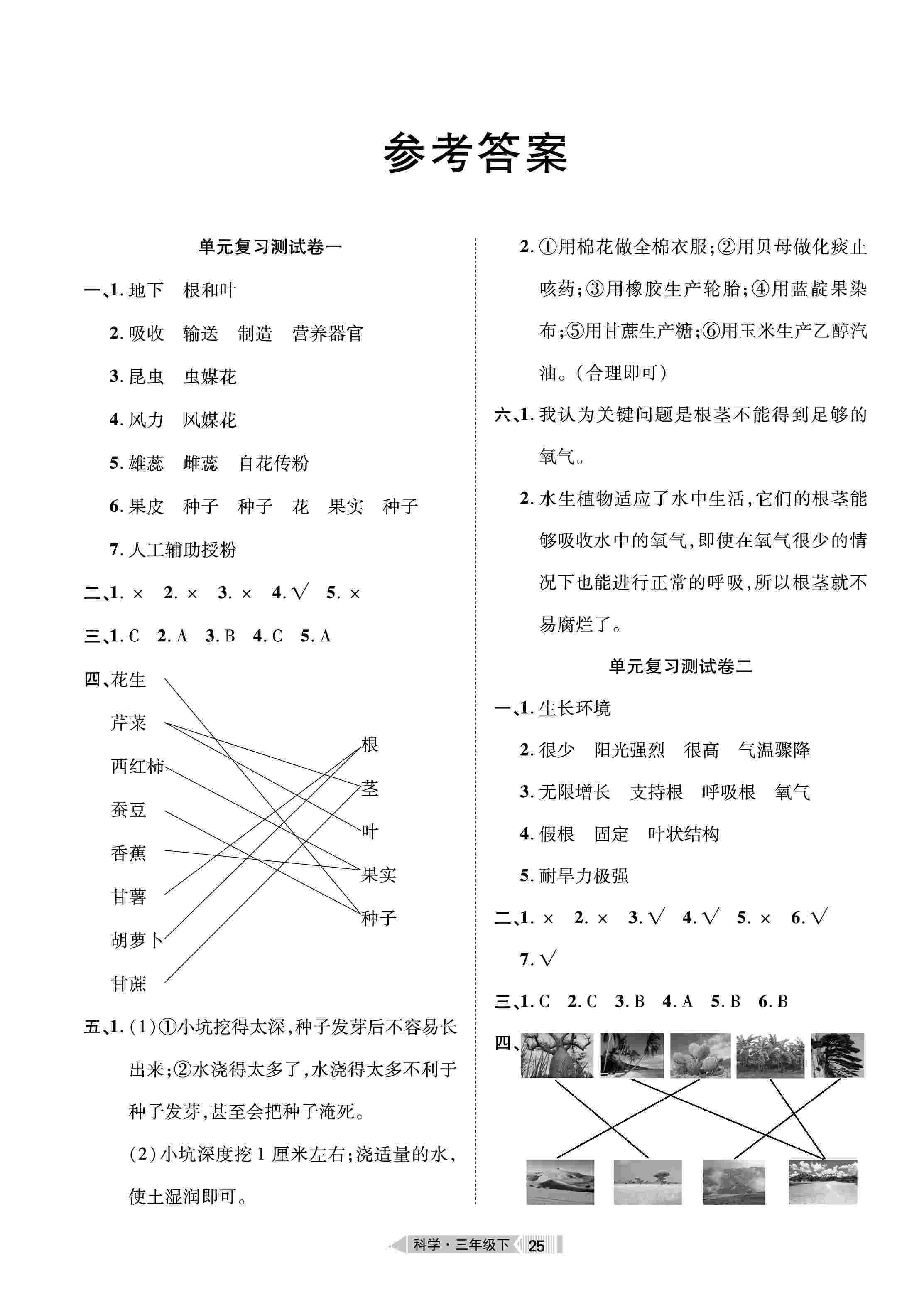 2020年全優(yōu)標(biāo)準(zhǔn)卷三年級(jí)科學(xué)下冊蘇教版 第1頁