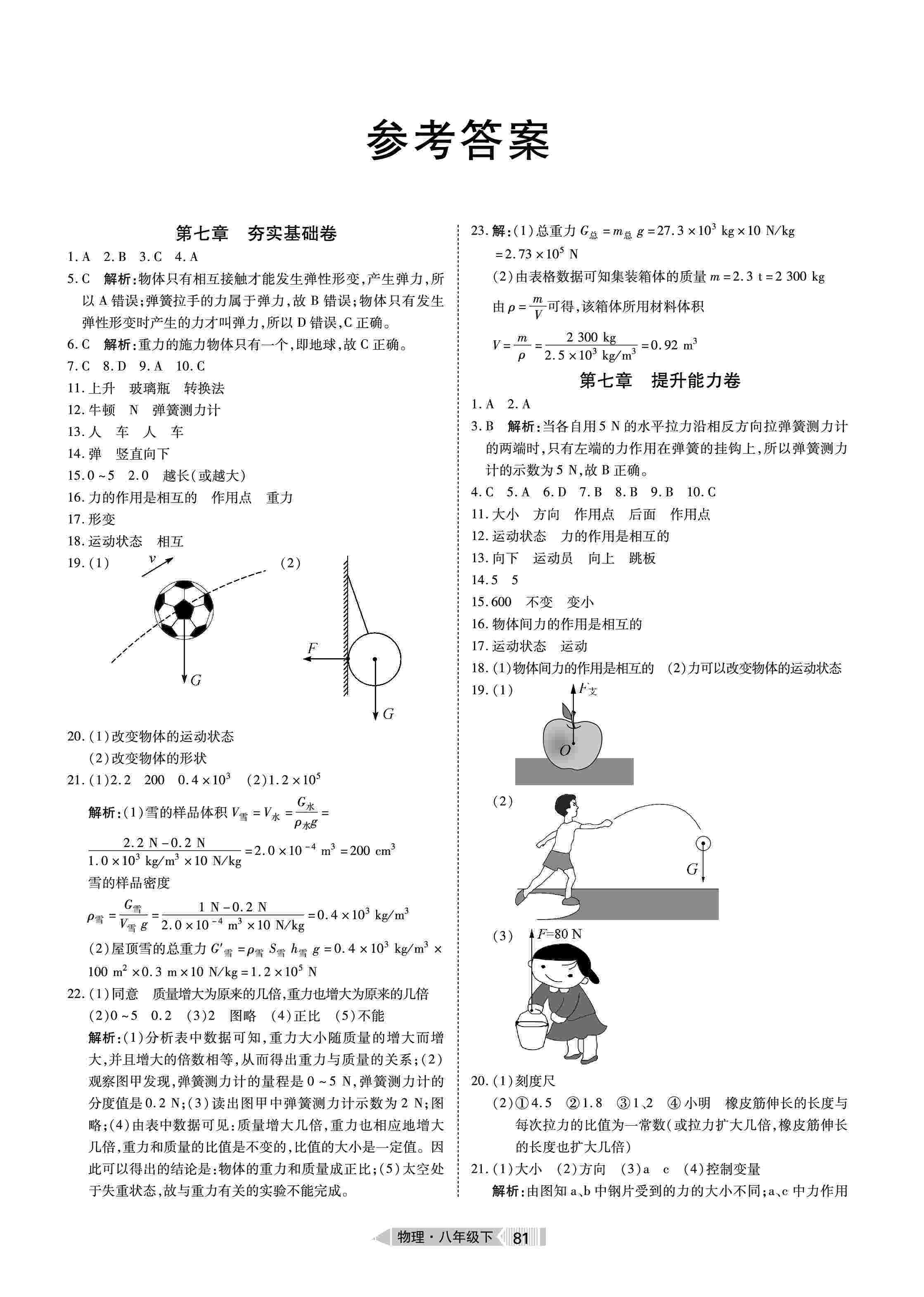 2020年全優(yōu)標(biāo)準(zhǔn)卷八年級(jí)物理下冊(cè)人教版 第1頁(yè)