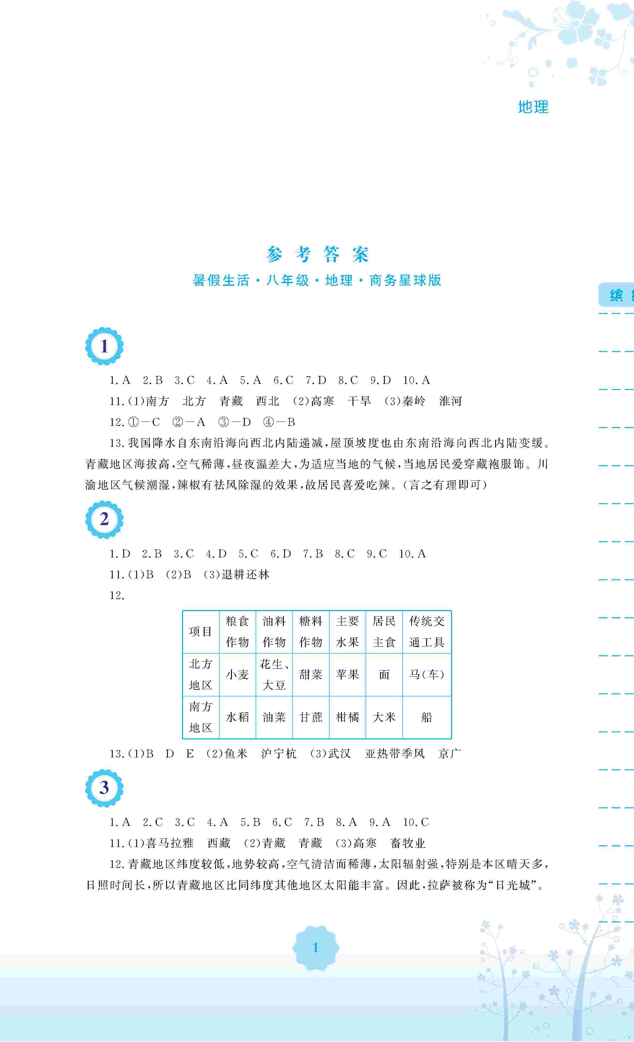 2020年暑假生活安徽教育出版社八年級(jí)地理商務(wù)星球版 第2頁(yè)