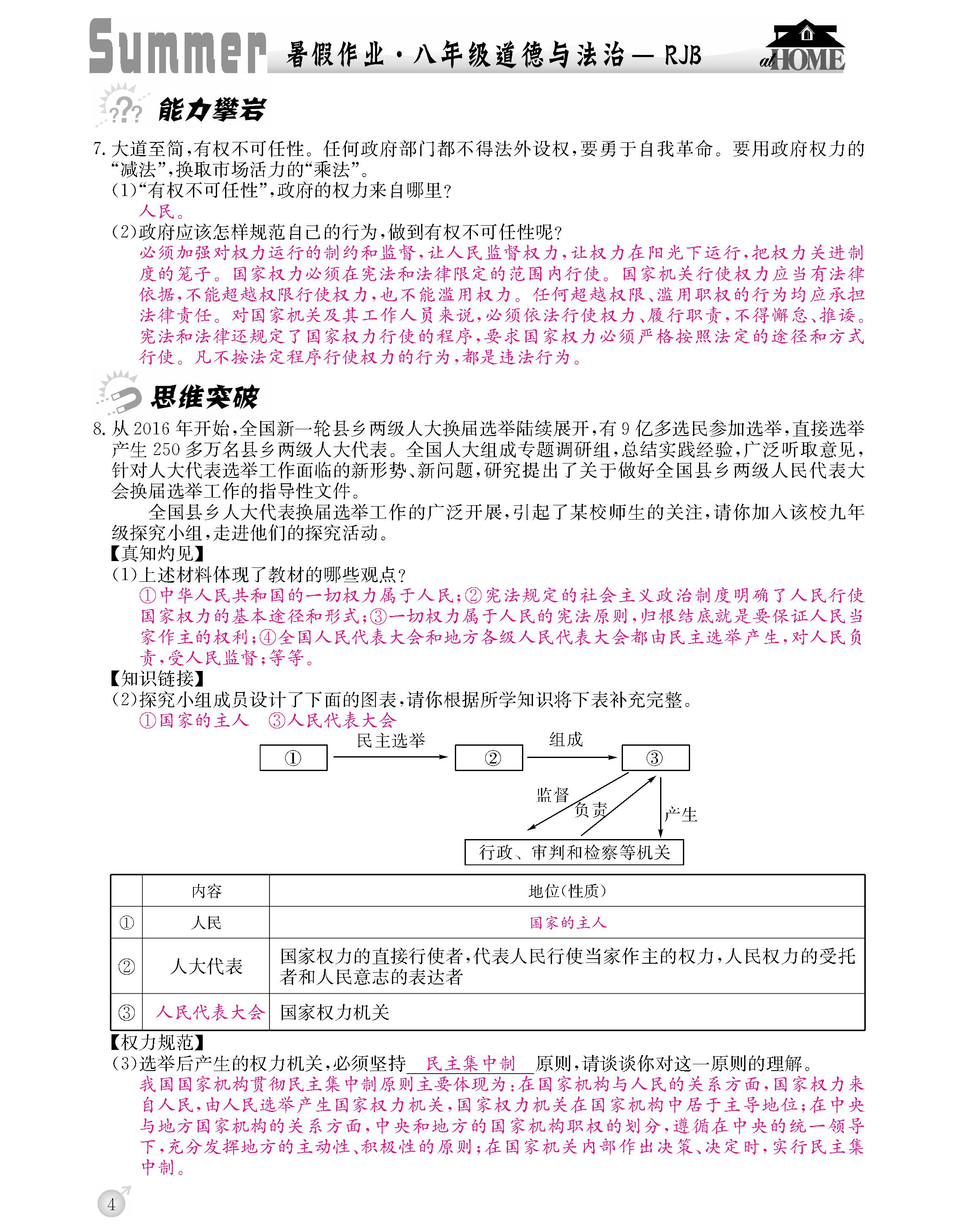 2020年快乐假期暑假作业延边教育出版社八年级道德与法治人教版 第4页