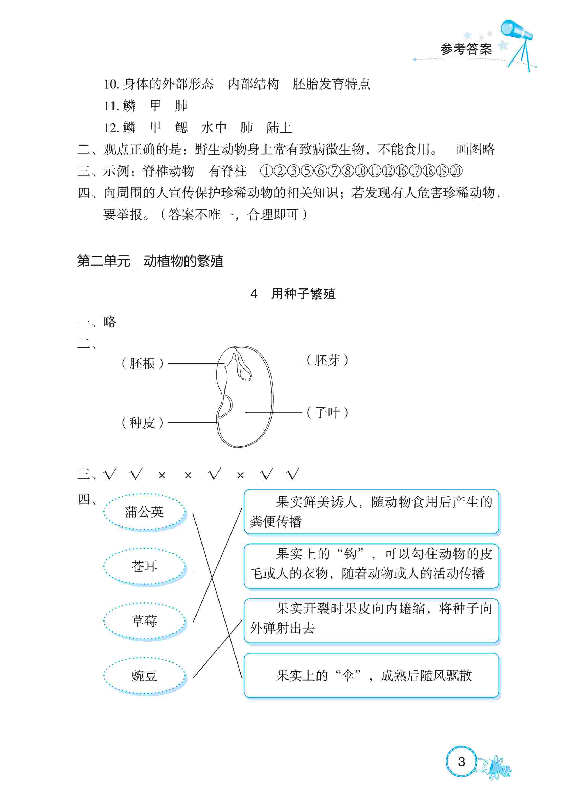 2020年長江作業(yè)本同步練習(xí)冊(cè)四年級(jí)科學(xué)上冊(cè)鄂教版 第3頁