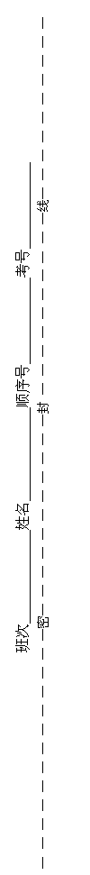 文本框: 班次             姓名             顺序号            考号              
― ― ― ― ― ― ― ― ― ― ― ― ―密― ― ― ― ― ― ― ― ― ― ―封 ― ― ― ― ― ― ― ― ― ―线― ― ― ― ― ― ― ― ― ―  

