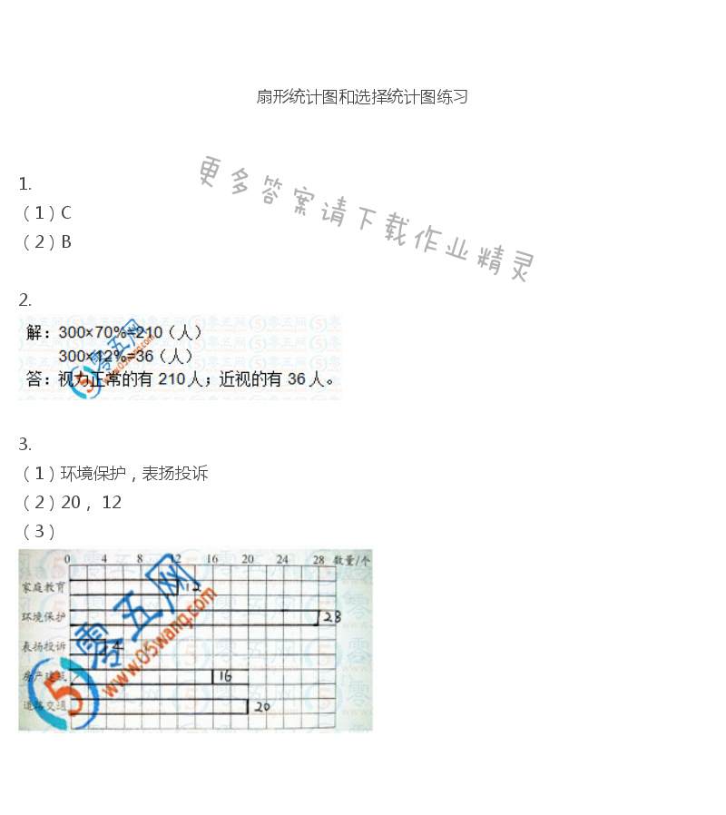 彩色版六年级下册数学练习与测试第3页答案