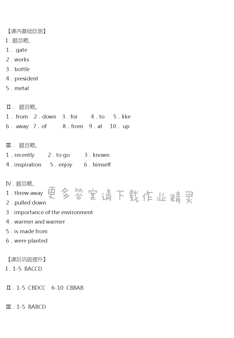 教版九年级下册英语全品学练考Unit13第4课时分层训练（SectionB2a-2e）答案