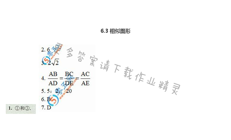 苏科版九年级初三下册数学补充习题答案第24页