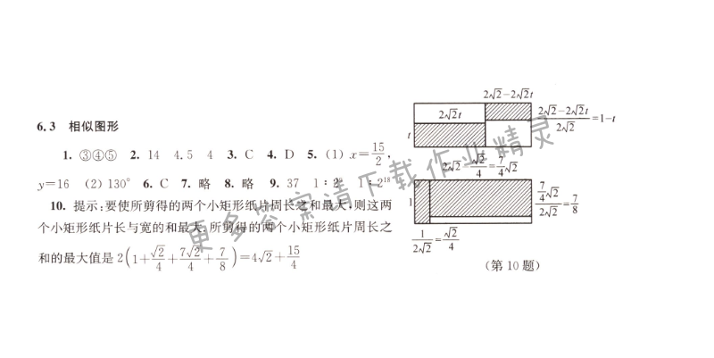 6.3相似图形同步练习答案