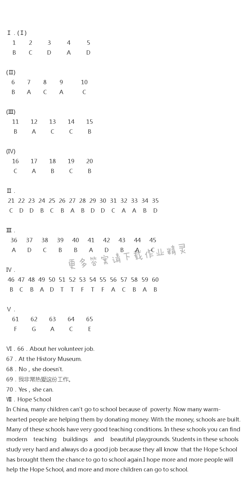 人教版八年级下册英语分层训练Unit2达标测试卷答案