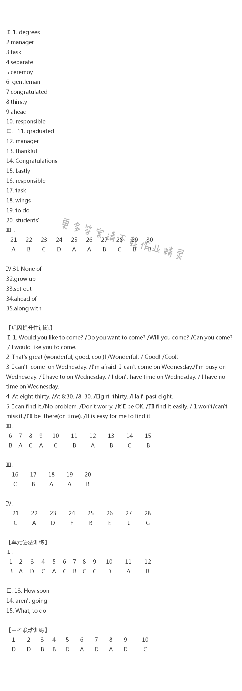 人教版九年级下册英语分层训练Unit14SectionB答案