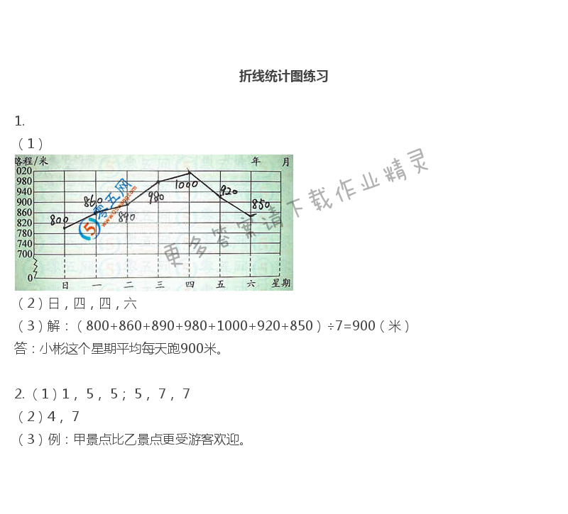 彩色版五年级下册数学练习与测试第18页答案