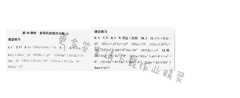 金钥匙课时学案作业本七年级数学下册江苏版第九章第10课时