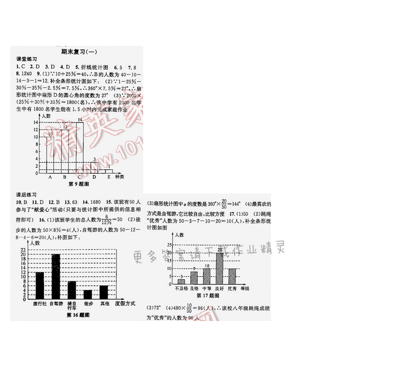 课时学案作业本八年级数学下册江苏版期末复习一