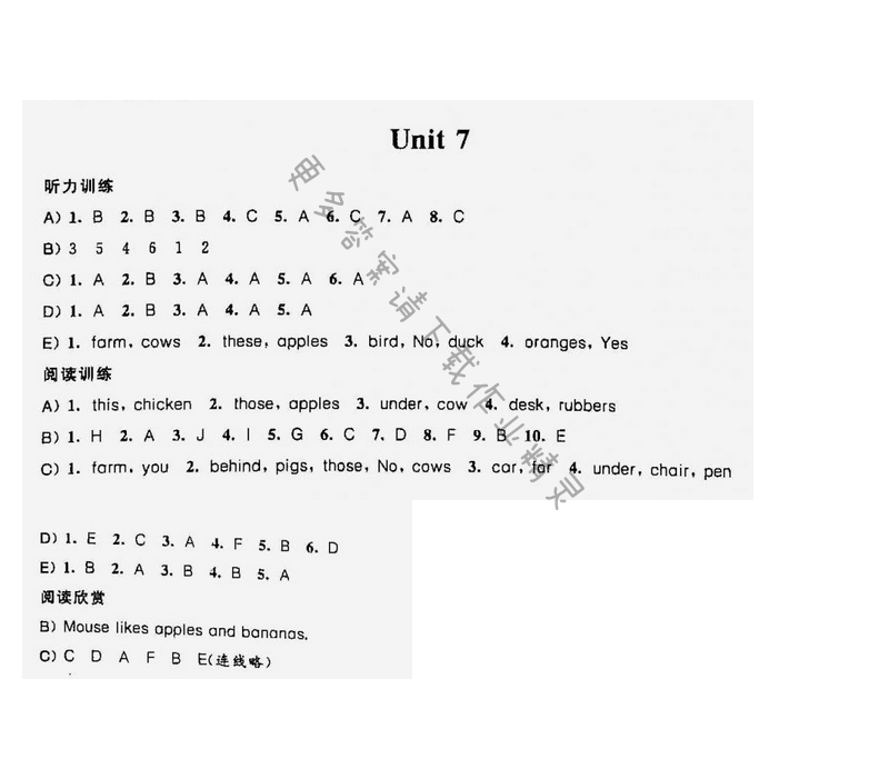 听读空间三年级英语下册Unit7