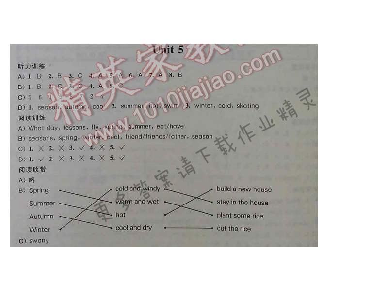 听读空间英语四年级下册Unit5