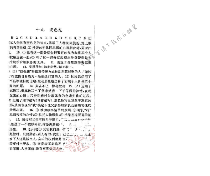亮点给力提优课时语文八年级下册 第四单元 第十九课