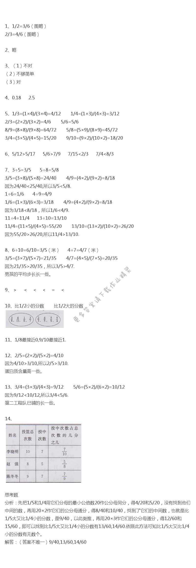 苏教版数学五年级下册数学书答案第73~74页答案