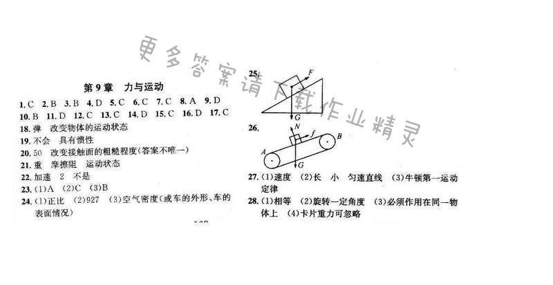 2016年金钥匙课时学案九年级物理下册 总复习 第9章