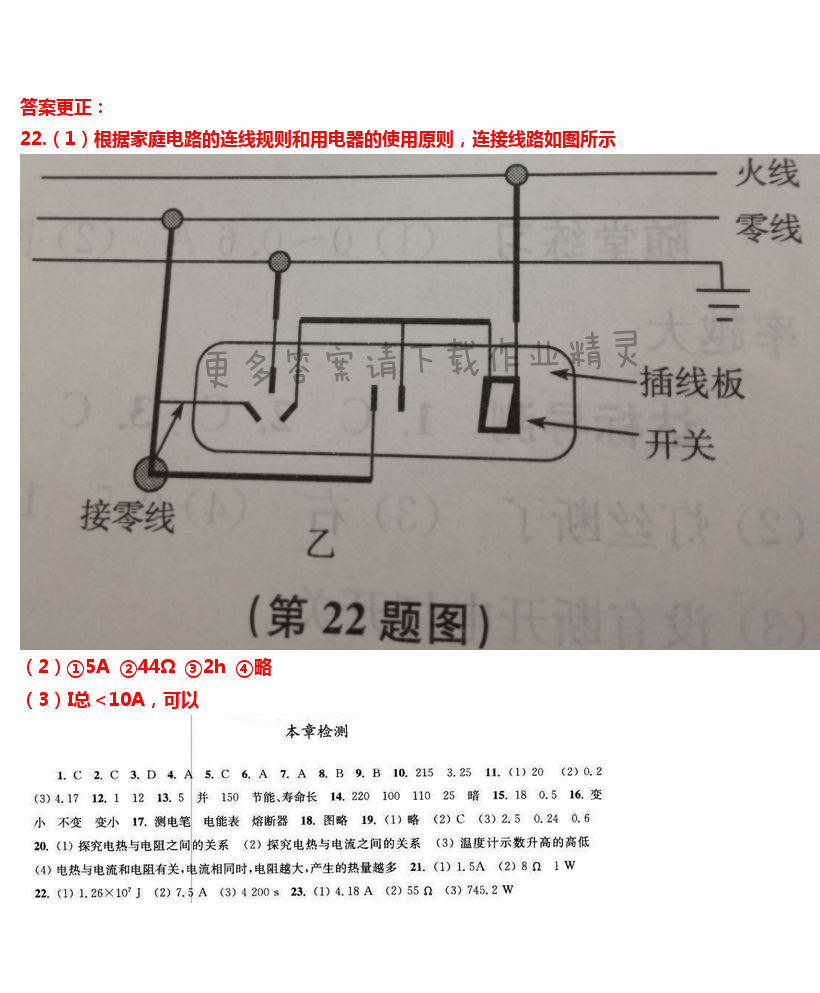 2016伴你学九年级物理下册苏科版 第十五章 本章检测