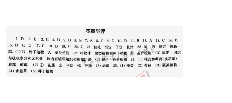 2016伴你学七年级生物下册苏科版 第11章 本章导评