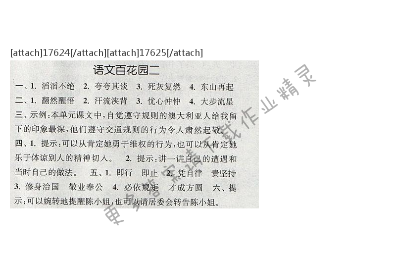 2017年通城学典六年级语文下册S版 第二单元 语文百花园二