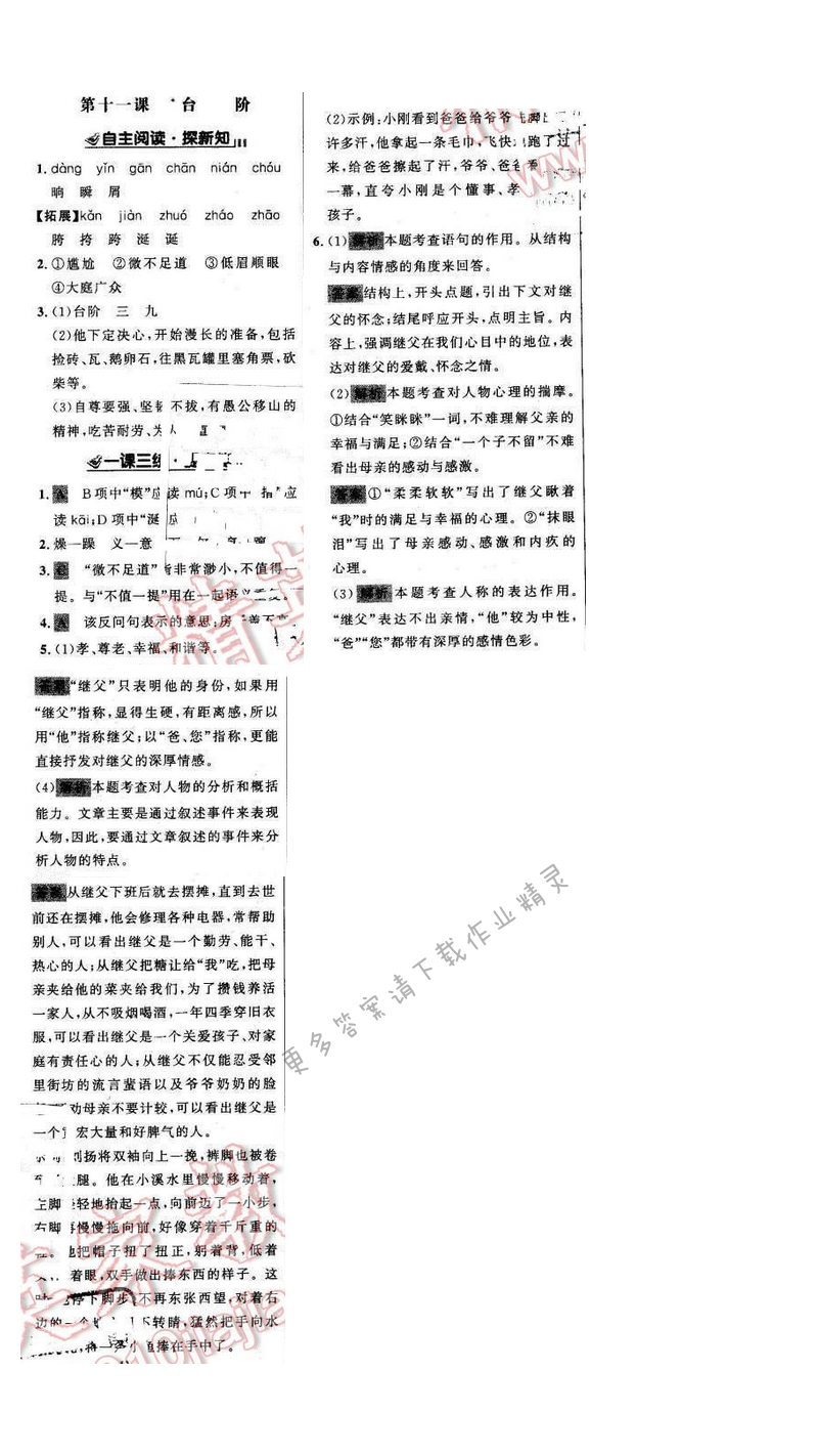 世纪金榜金榜学案九年级语文下册苏教版第三单元第十一课