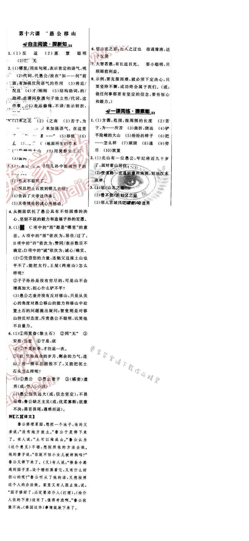 世纪金榜金榜学案九年级语文下册苏教版第四单元第十六课