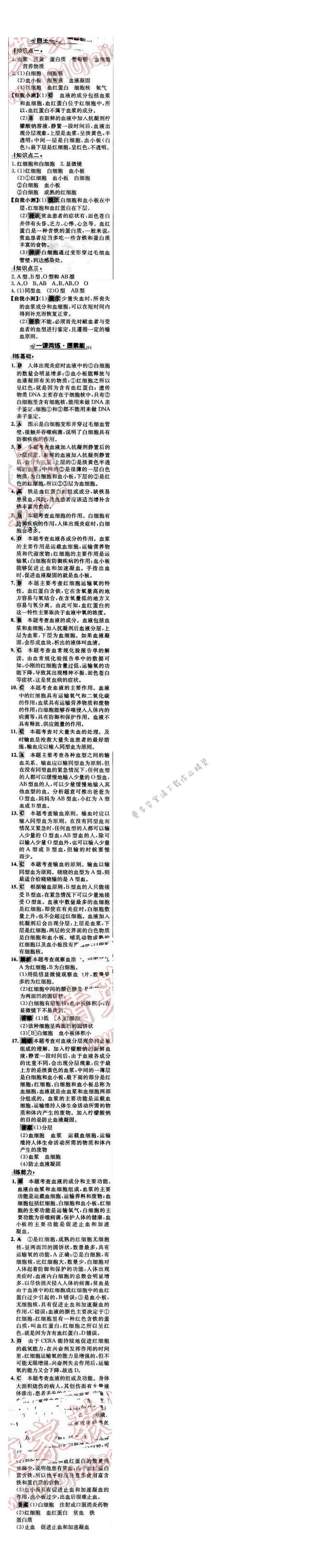 世纪金榜金榜学案七年级生物下册苏教版 第十章 第一节