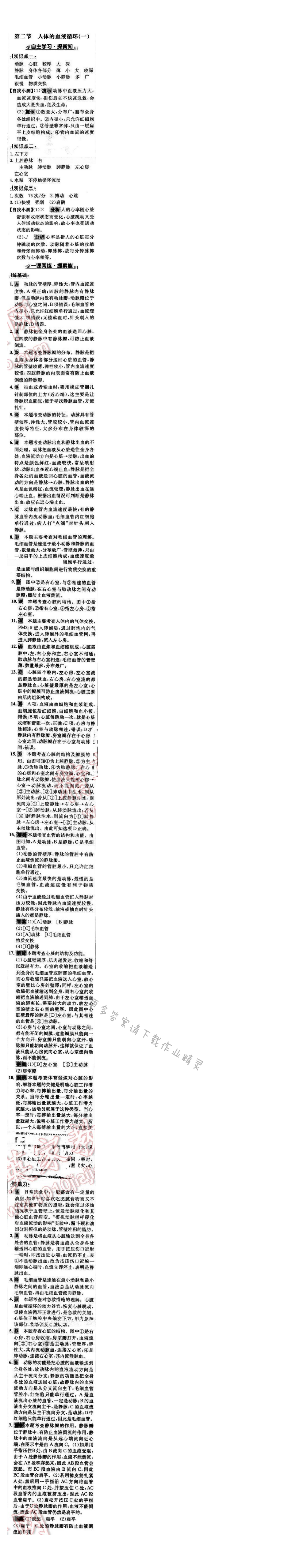 世纪金榜金榜学案七年级生物下册苏教版 第十章 第二节（一）
