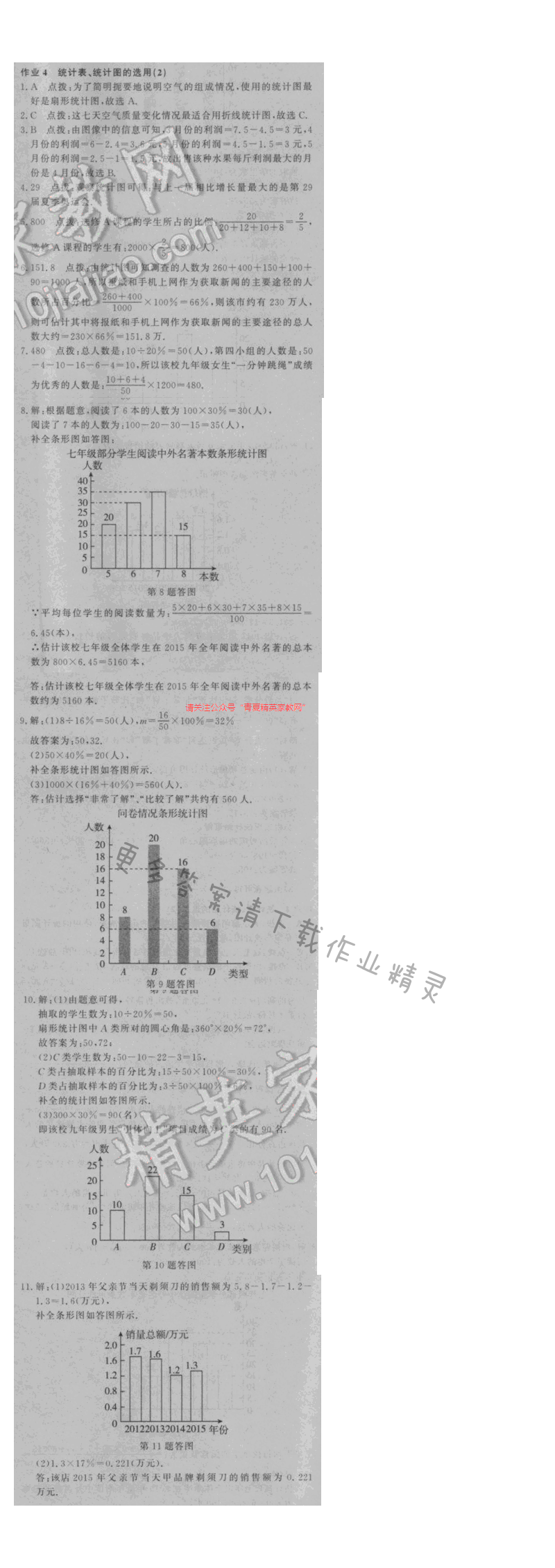 2016年启东中学作业本八年级数学下册江苏版 第七章 作业4