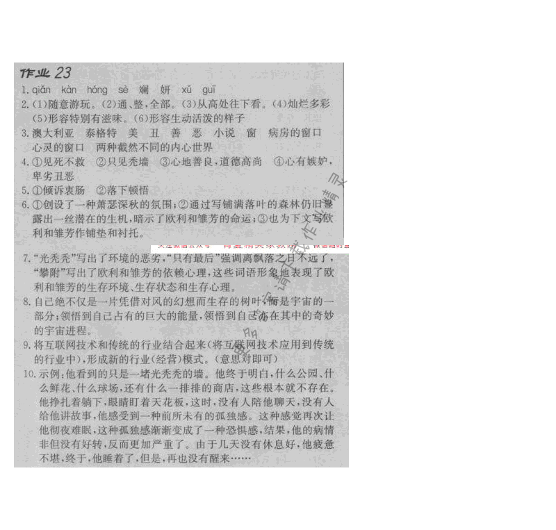 启东中学作业本八年级语文下册江苏版 第四单元 作业二十三