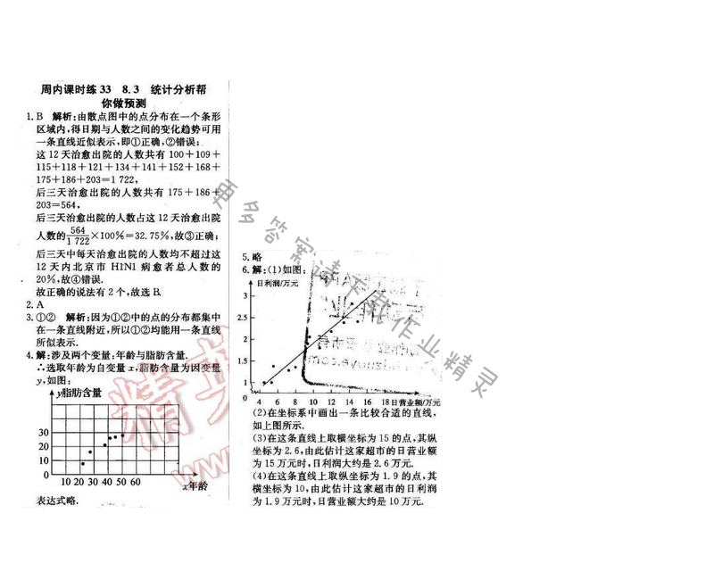 2016年周测月考直通中考九年级数学下册苏科版 周内课时练33