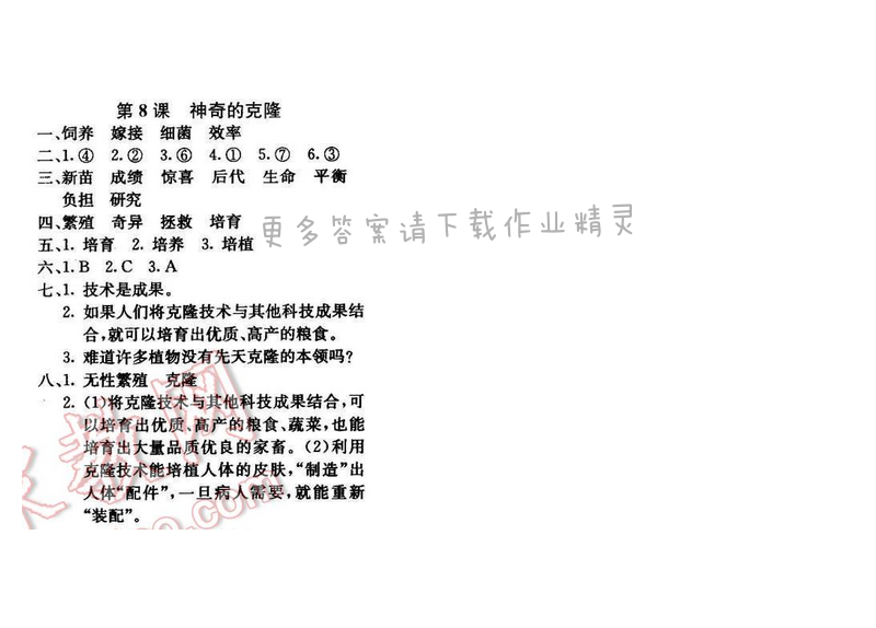 轻巧夺冠周测月考直通名校五年级语文下册江苏版 第二单元 第8课