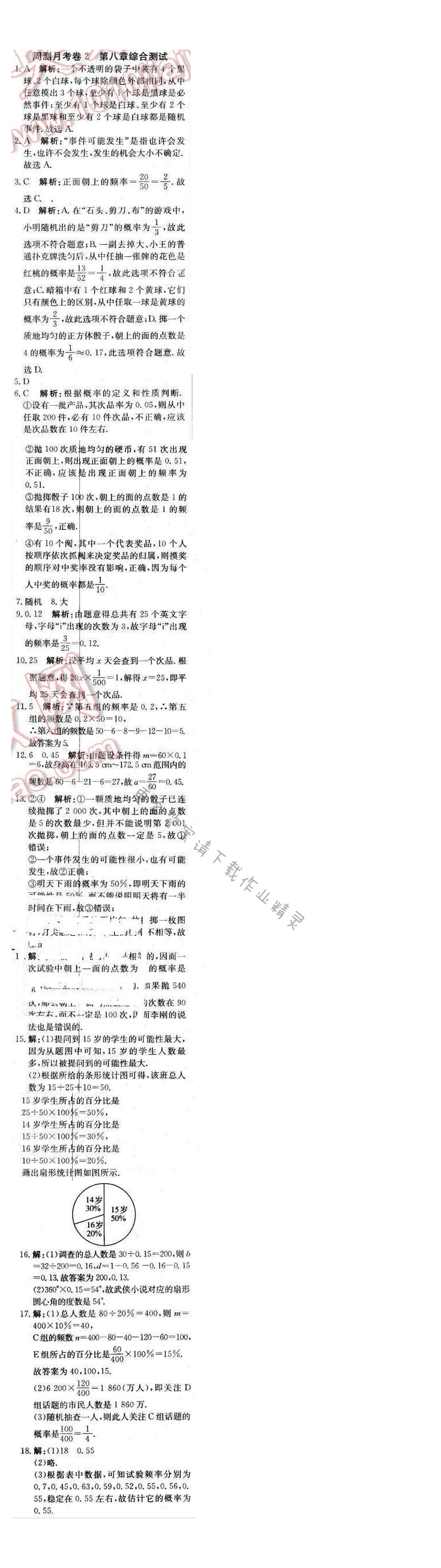2016年轻巧夺冠周测月考直通中考八年级数学下册苏科版周测月考卷2