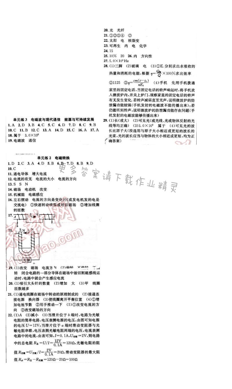 2016年提优训练非常阶段123九年级物理下册江苏版 单元练 3