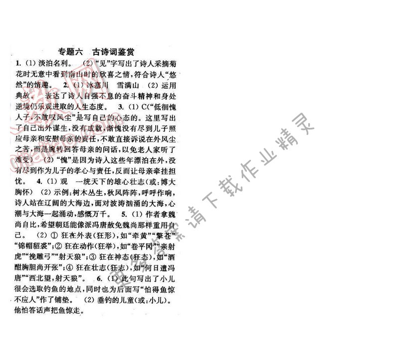 2016年通城学典小题精练九年级语文下册苏教版 专题六
