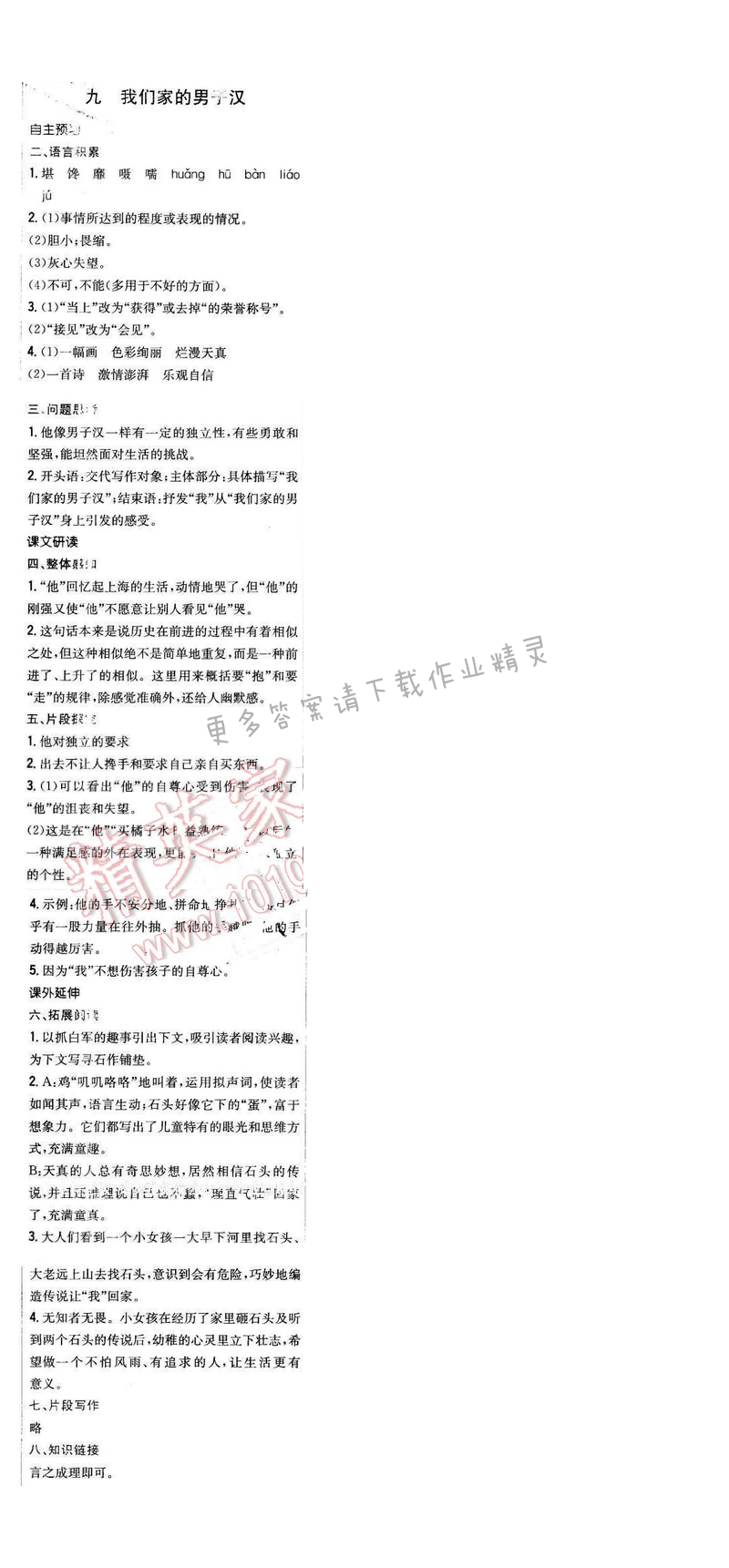 2016年新编基础训练七年级语文下册苏教版 第九课
